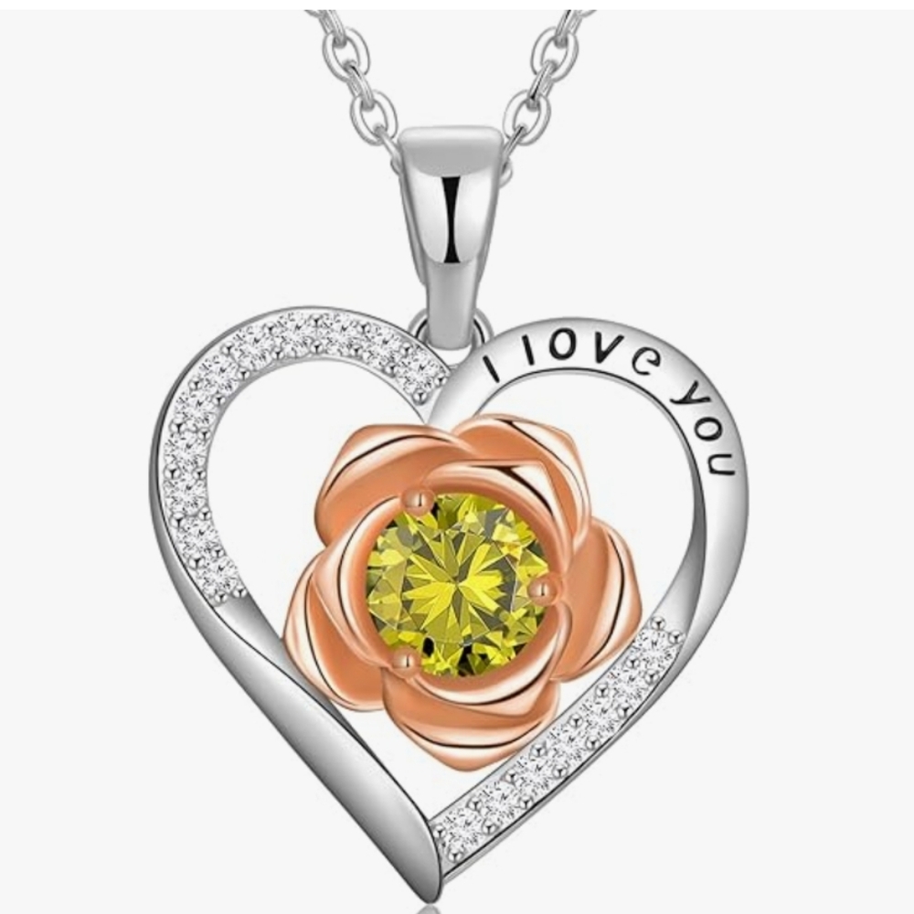 18K white and rose gold filled, s925 sterling silver based necklace